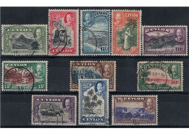 CEYLON 1935-36 Serie ordinaria 11v us