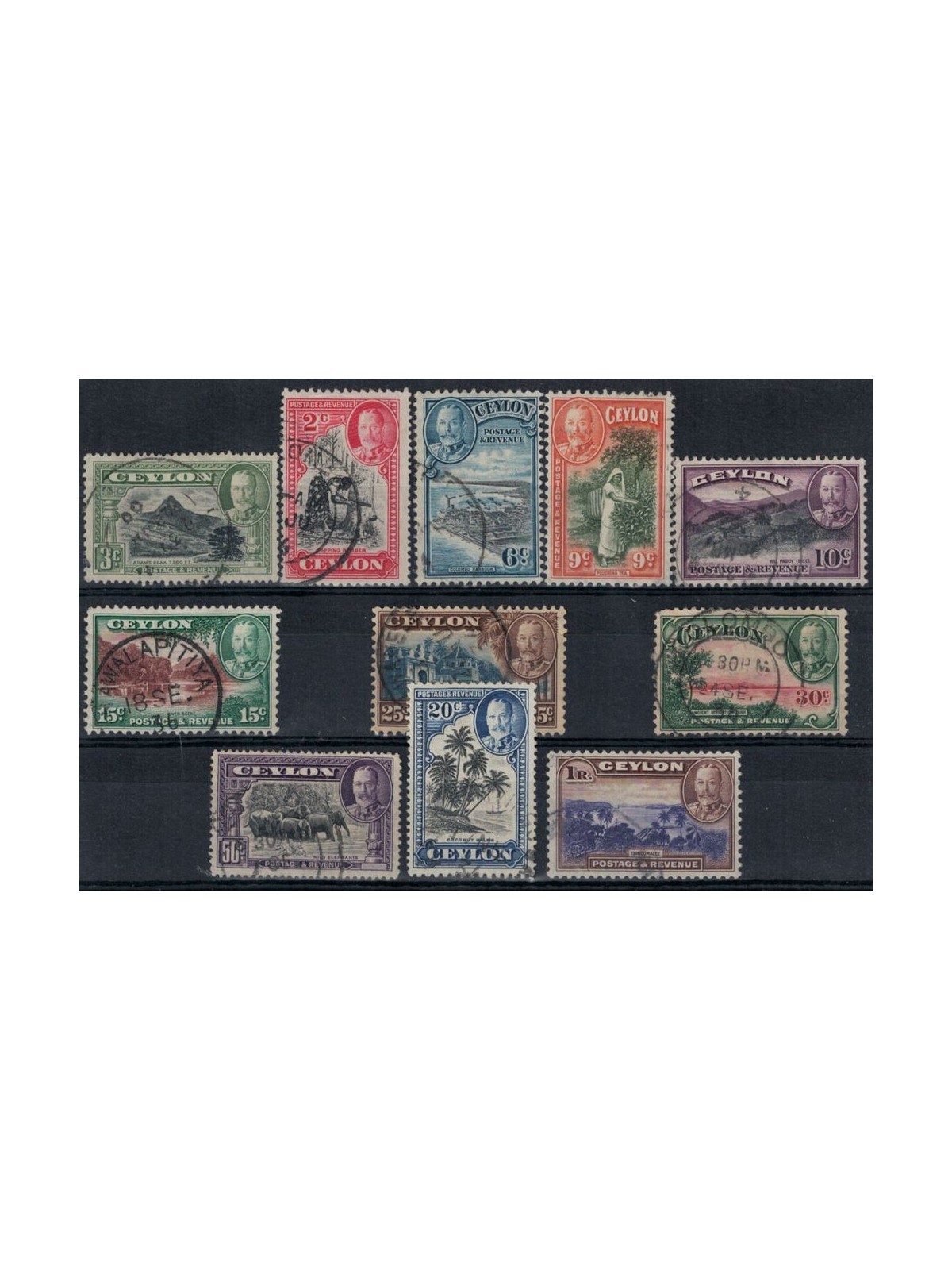 CEYLON 1935-36 Serie ordinaria 11v us