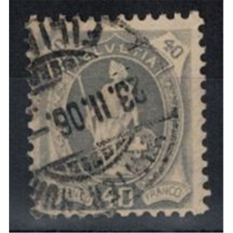 SVIZZERA 1904 Helvetia in piedi 40c grigio us