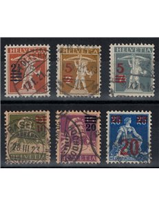 SWITZERLAND 1921 Ordinary series overprinted 6v used