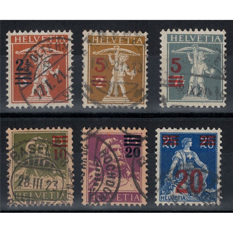 SVIZZERA 1921 Serie ordinaria soprastampata 6v us
