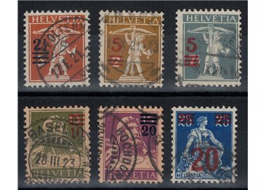 SWITZERLAND 1921 Ordinary series overprinted 6v used