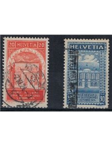 SWITZERLAND 1924 UPU anniversary 2v used