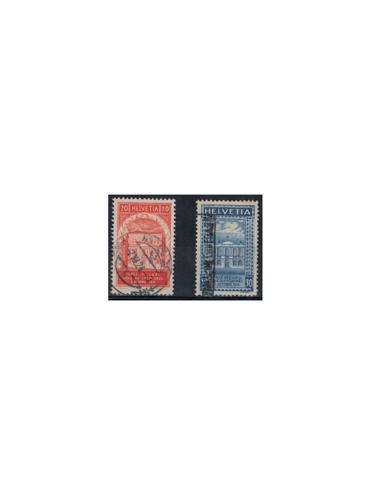 SWITZERLAND 1924 UPU anniversary 2v used