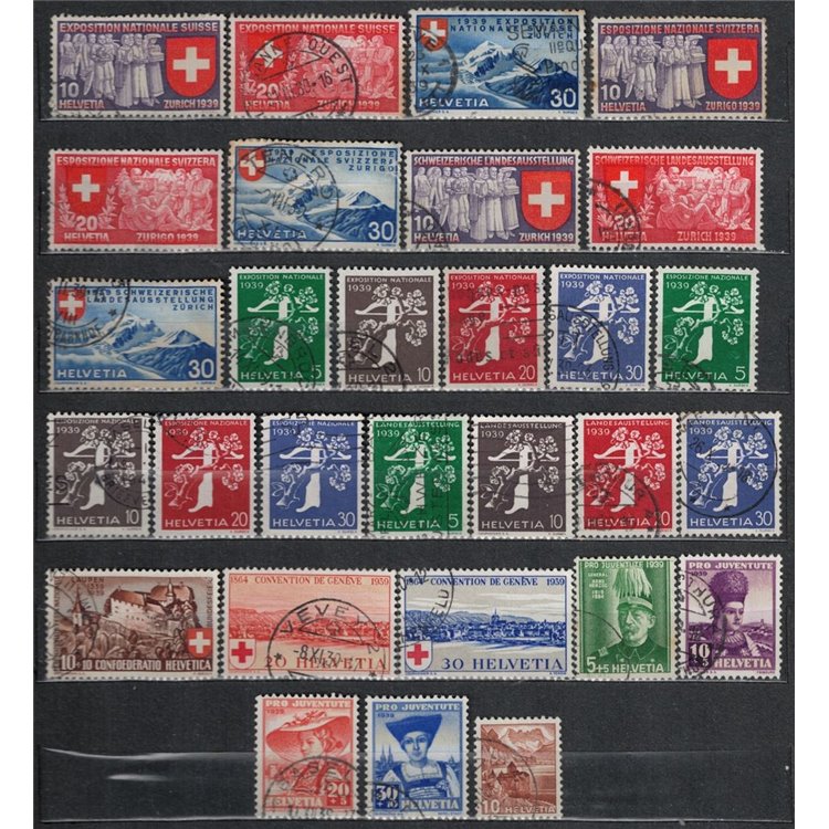 SWITZERLAND 1939 Complete year 29v used