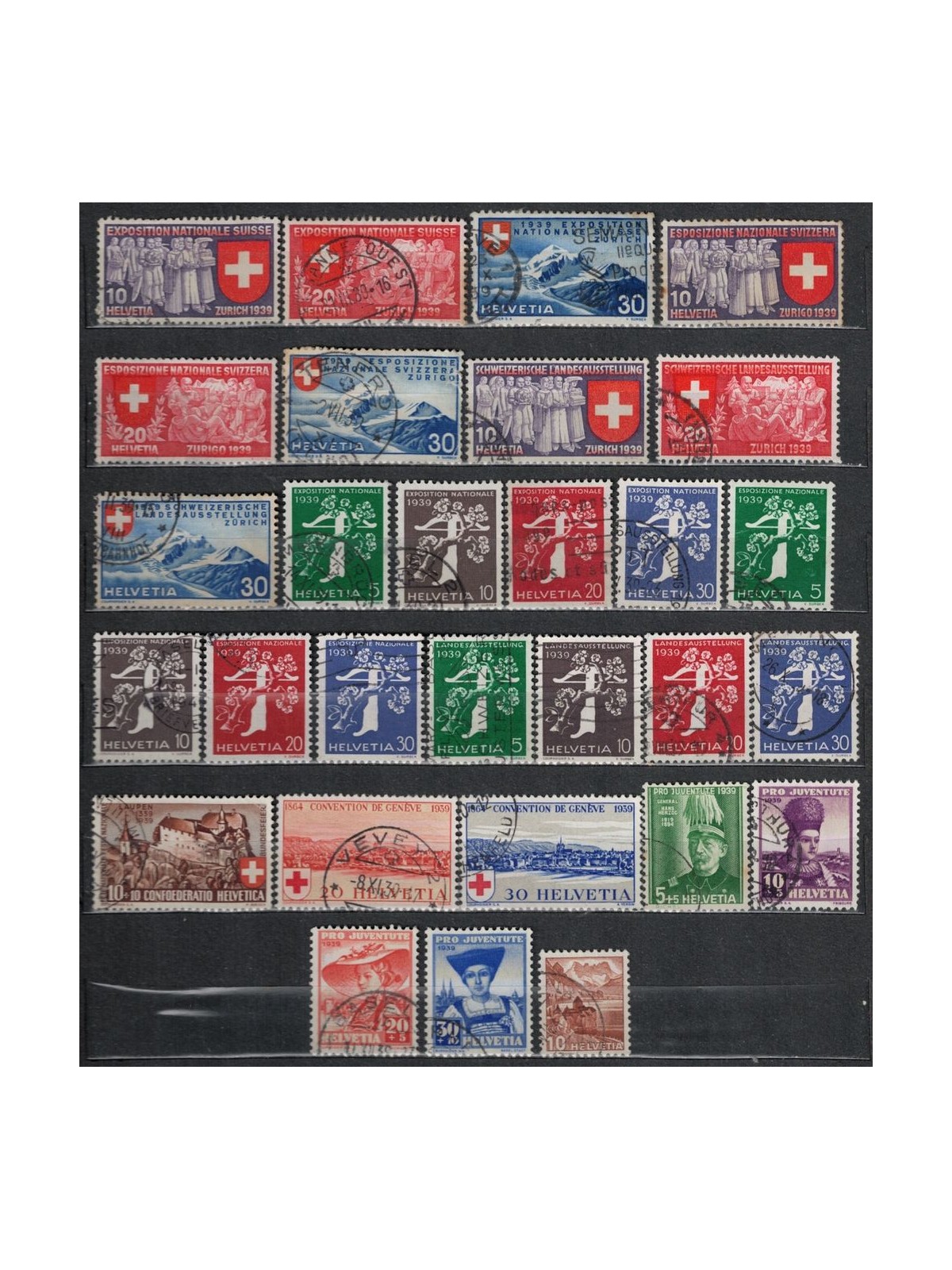 SWITZERLAND 1939 Complete year 29v used