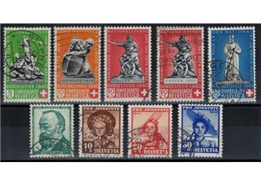 SVIZZERA 1940 Annata completa 9v us