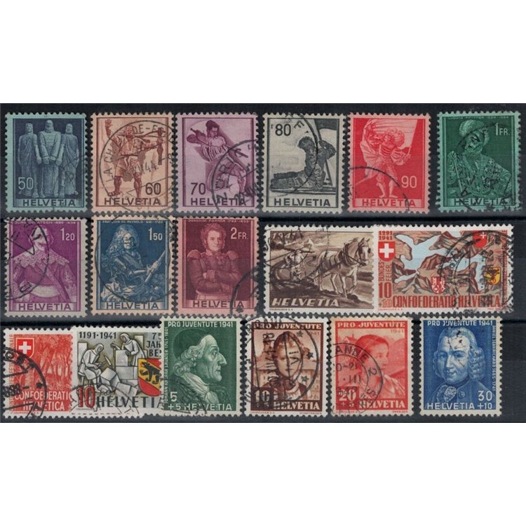 SVIZZERA 1941 Annata completa 17v us