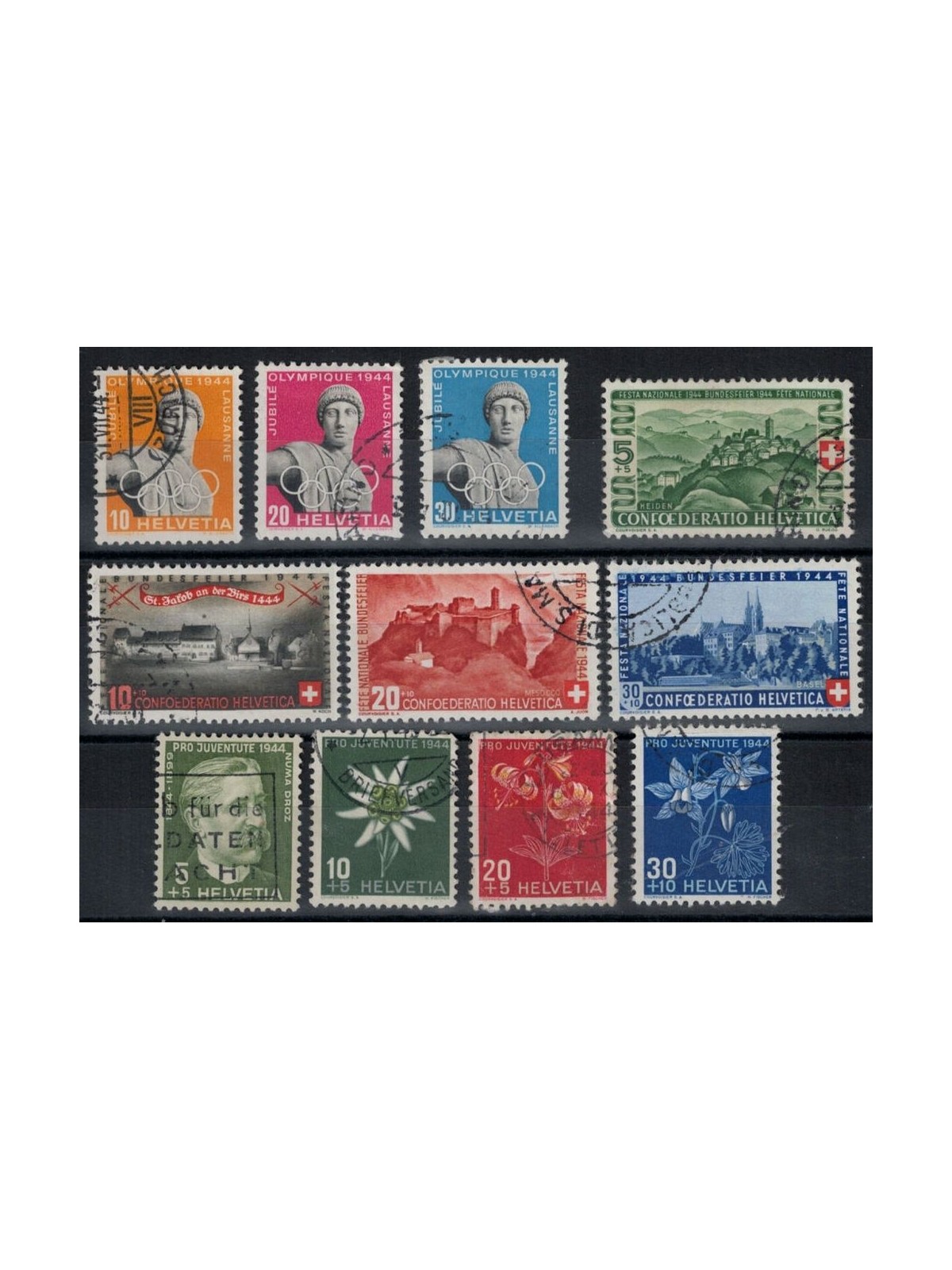 SWITZERLAND 1944 Complete year 11v used