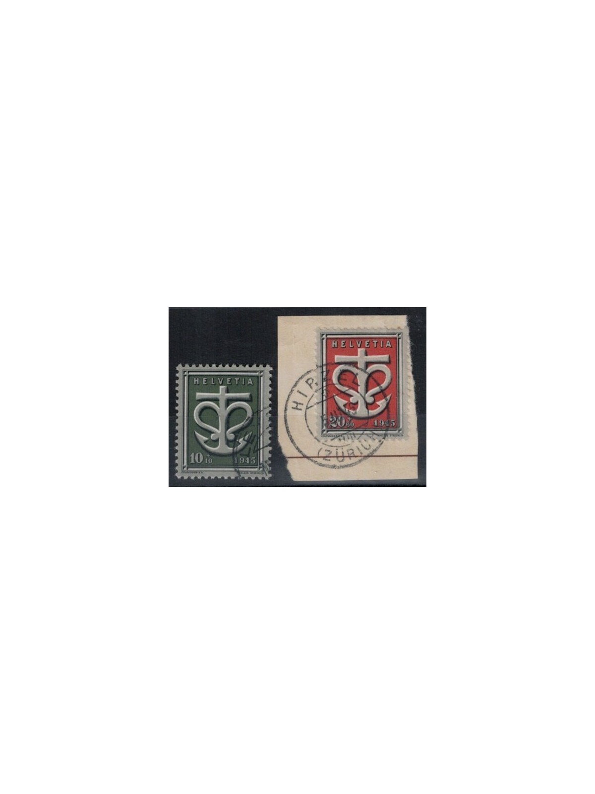 SWITZERLAND 1945 War relief efforts 2v used