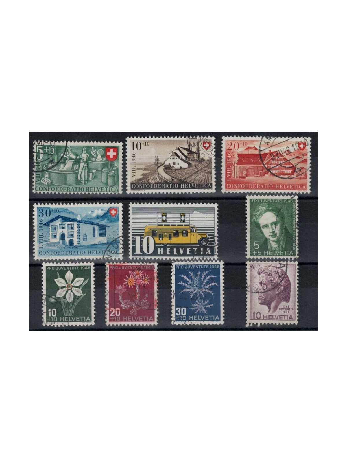SWITZERLAND 1946 Complete year 10v used
