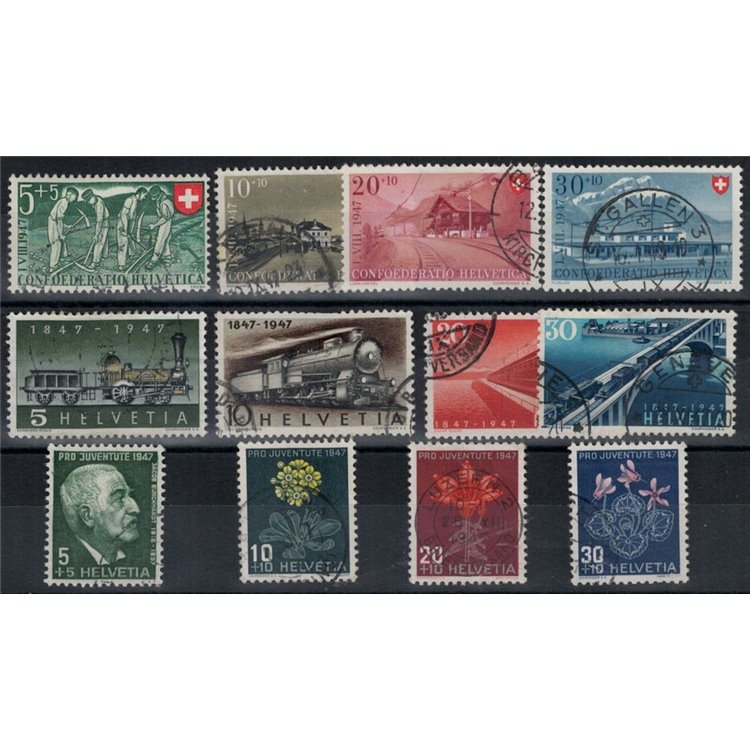 SVIZZERA 1947 Annata completa 12v us