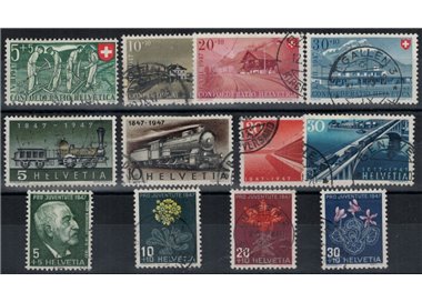 SWITZERLAND 1947 Complete year 12v used