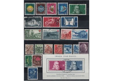 SVIZZERA 1948 Annata completa 22v + 1 BF us