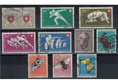 SWITZERLAND 1950 Complete year 10v used