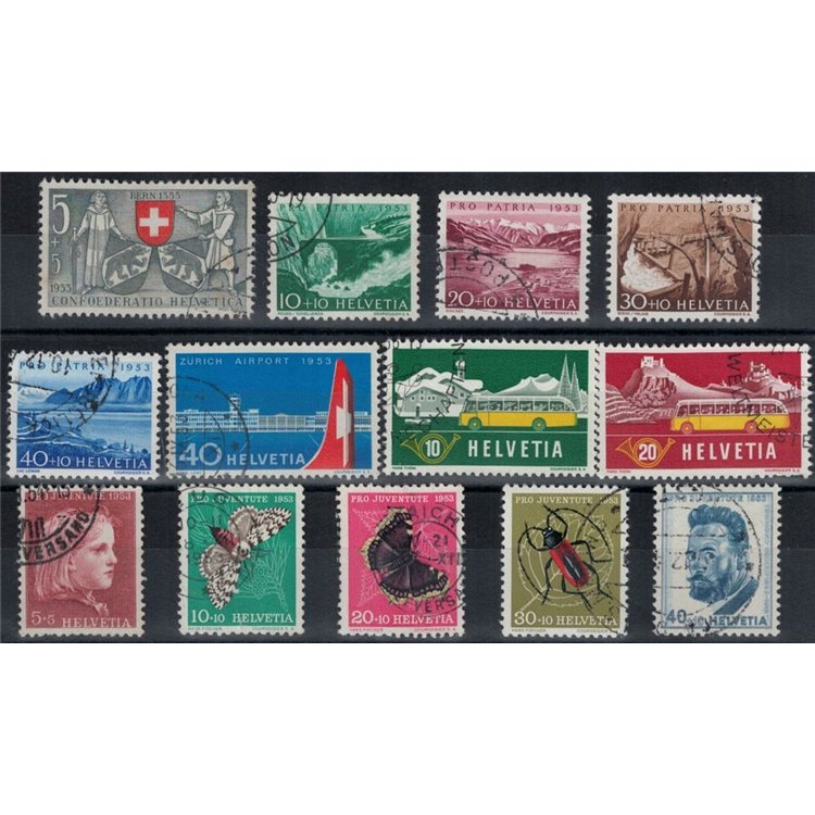 SWITZERLAND 1953 Complete year 13v used