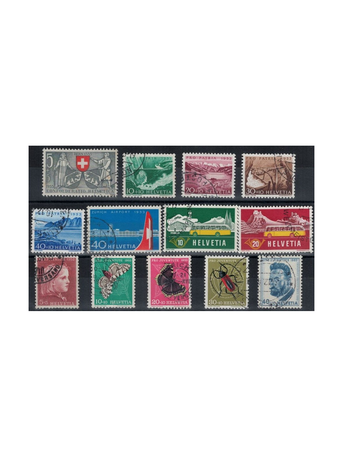 SVIZZERA 1953 Annata completa 13v us