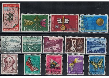 SWITZERLAND 1954 Complete year 14v used