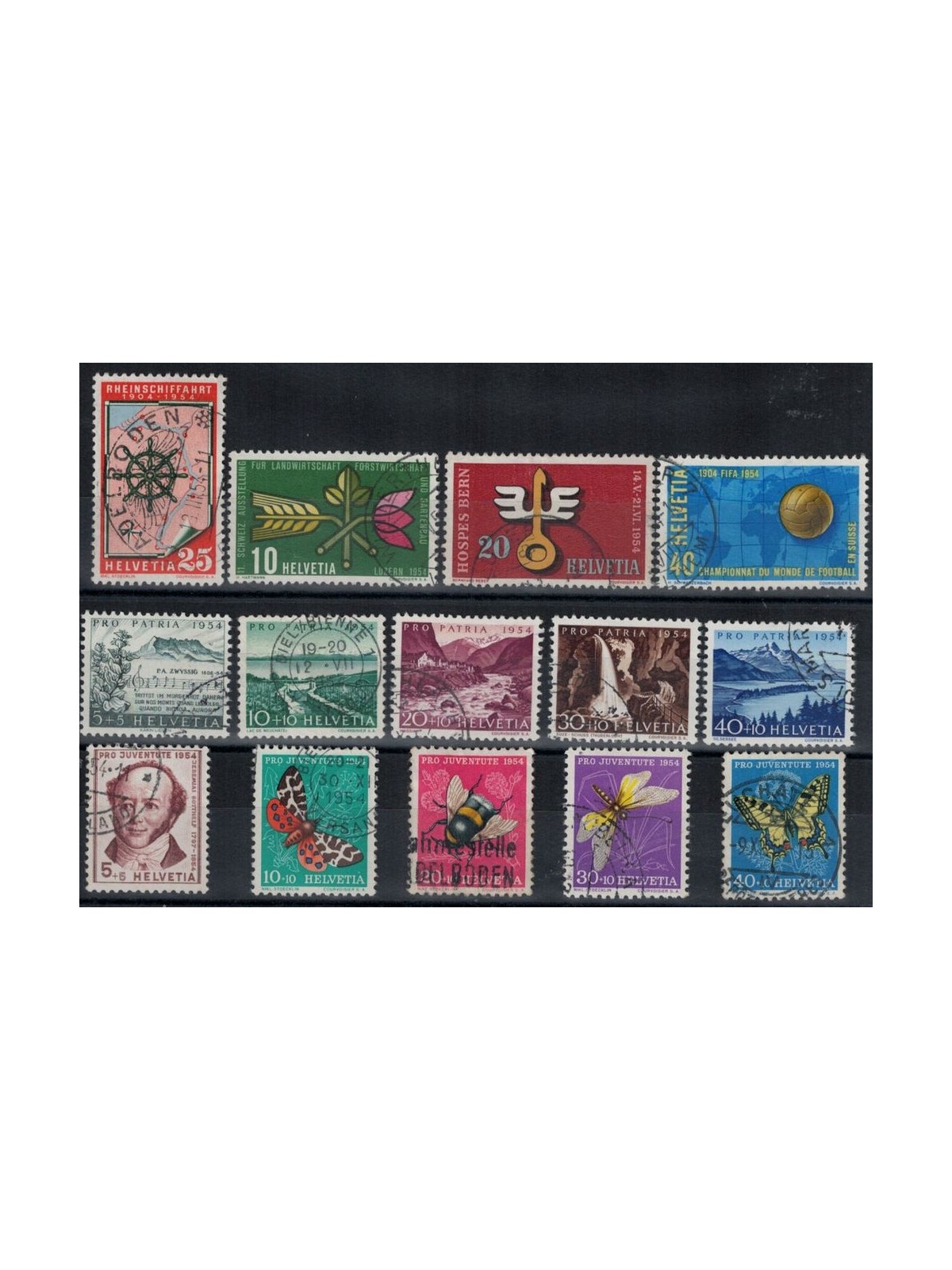 SWITZERLAND 1954 Complete year 14v used