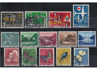 SWITZERLAND 1956 Complete year 14v used