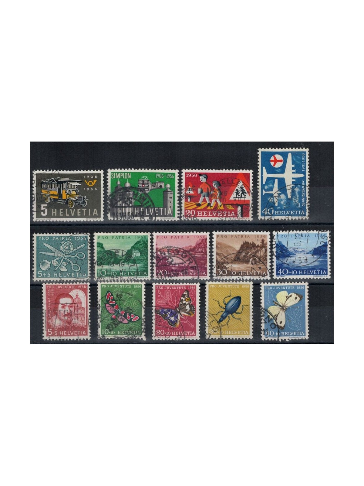 SWITZERLAND 1956 Complete year 14v used