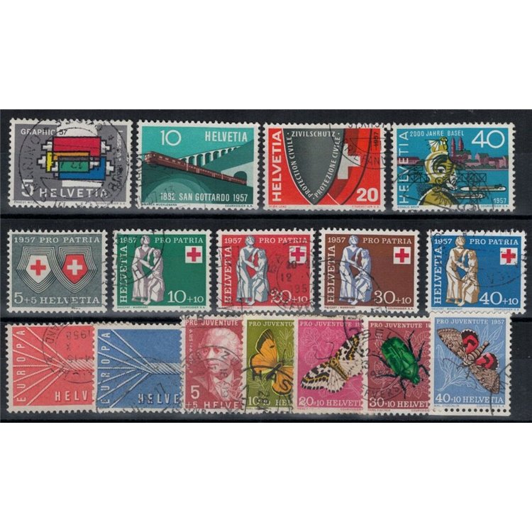 SWITZERLAND 1957 Complete year 16v used