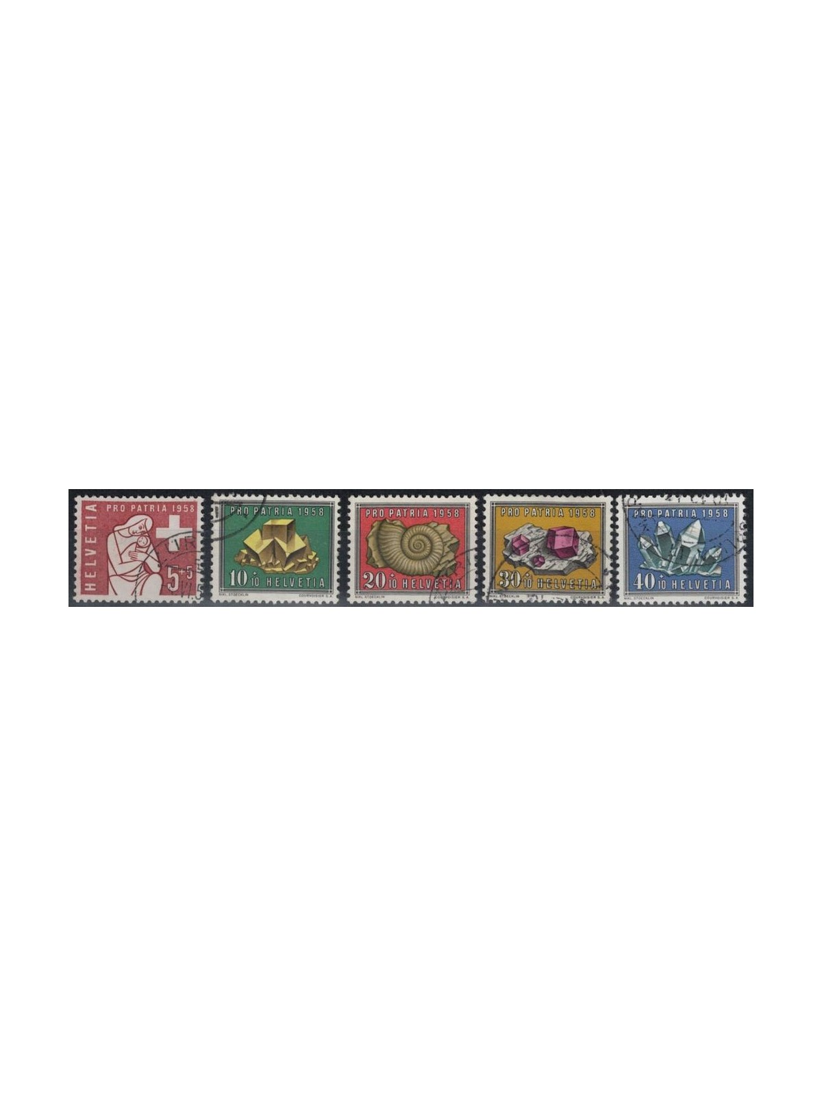 SVIZZERA 1958 Pro Patria 5v us