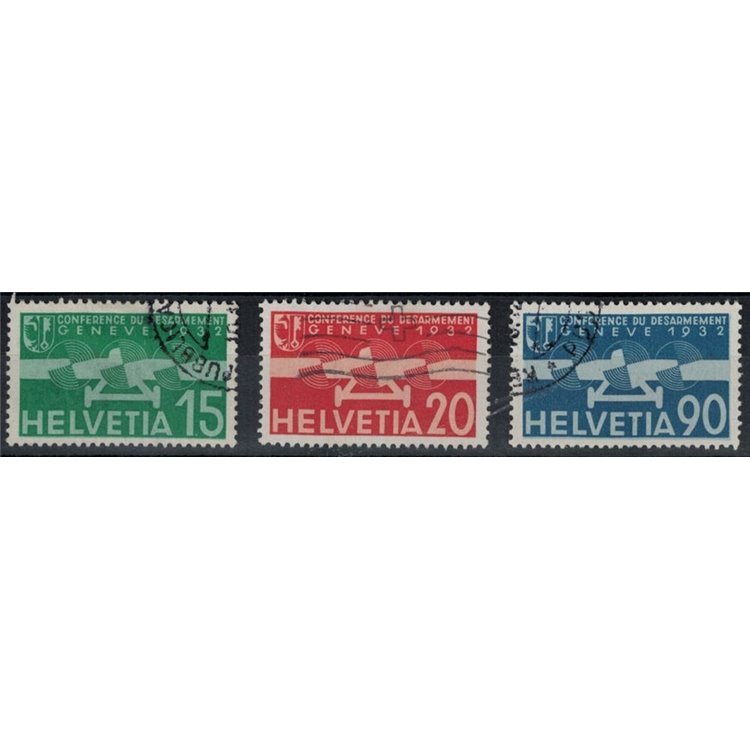 SWITZERLAND 1932 Disarmament Conference, Airmail 3v used