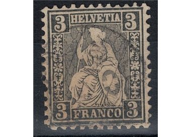 SVIZZERA 1862 Helvetia seduta 3 centesimi nero us