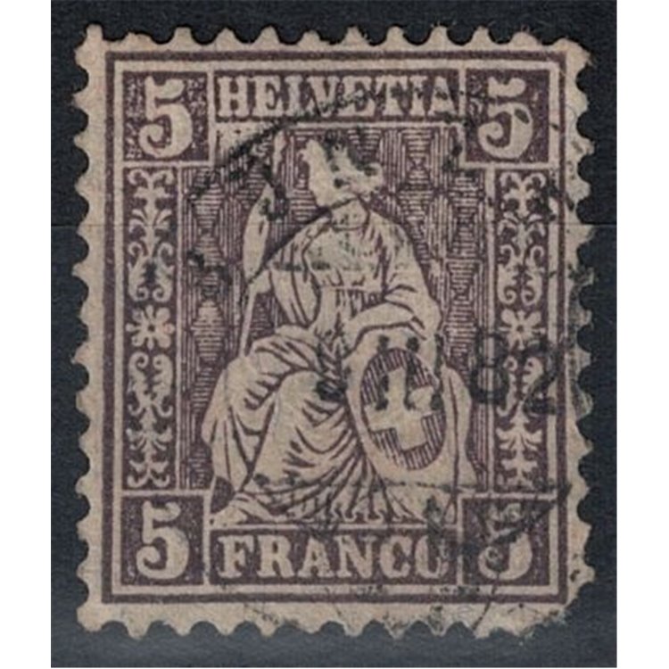 SWITZERLAND 1862 Helvetia seated 5 centimes brown used