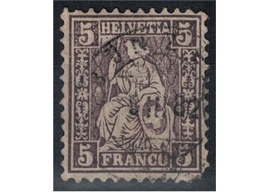 SWITZERLAND 1862 Helvetia seated 5 centimes brown used