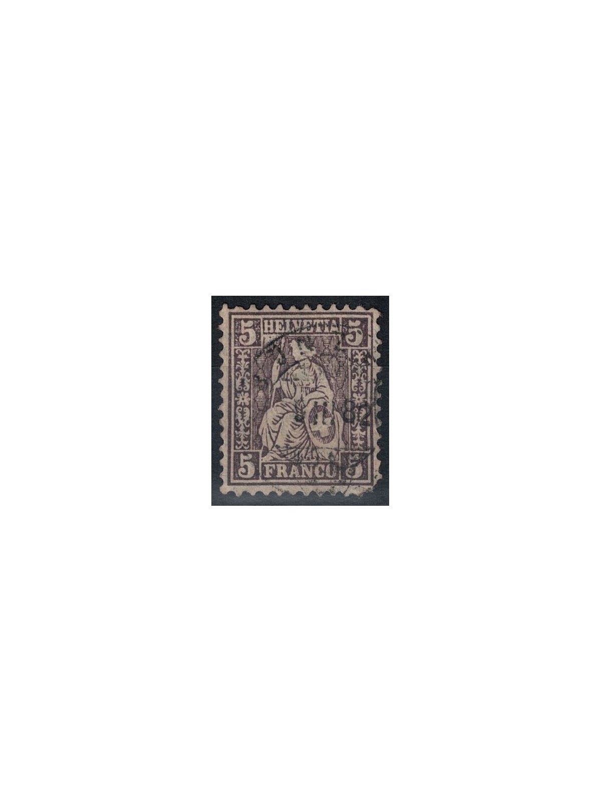 SWITZERLAND 1862 Helvetia seated 5 centimes brown used