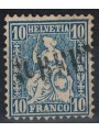 SWITZERLAND 1862 Helvetia seated 10 centimes light blue used