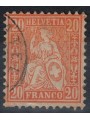 SVIZZERA 1862 Helvetia seduta 20 centesimi arancio us