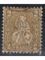SVIZZERA 1867-78 Helvetia seduta 2 centesimi bistro us