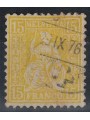 SWITZERLAND 1867-78 Helvetia seated 15 centimes yellow used