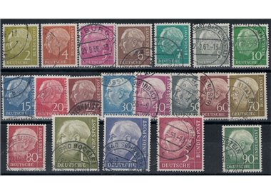 GERMANIA BRD 1954 Presidente Heuss, serie ordinaria 20v us