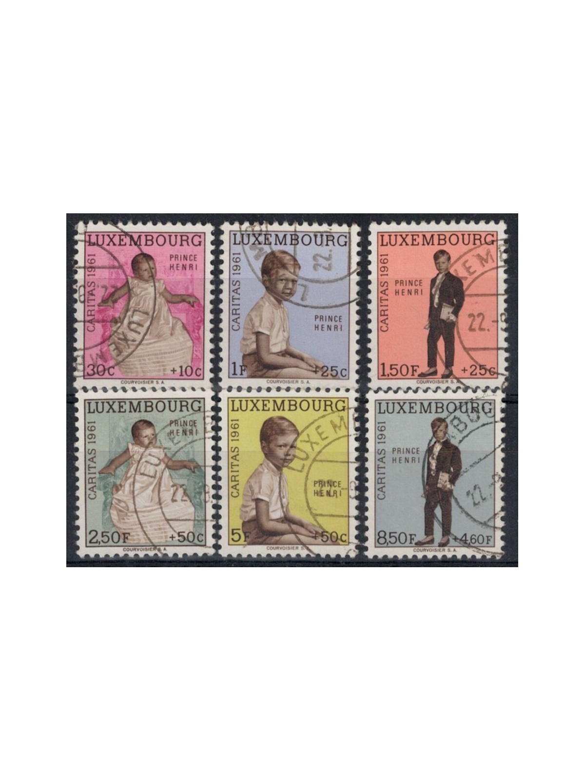 LUXEMBOURG 1961 Caritas, pro infanzia 6v us