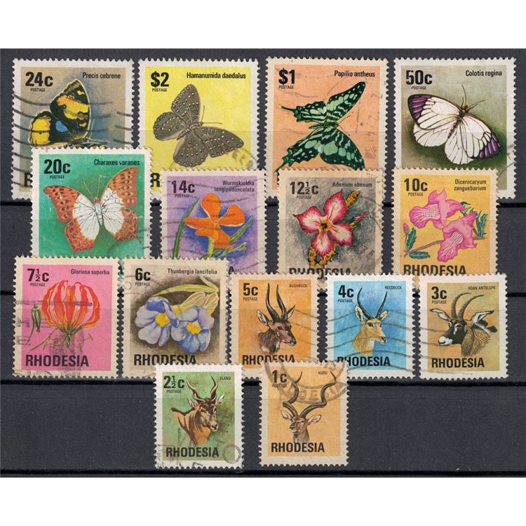 RHODESIA 1974 Serie ordinaria 15v us
