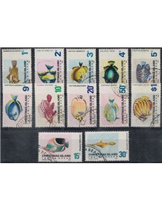 CHRISTMAS ISLAND 1968-70 Serie ordinaria, pesci 12v us