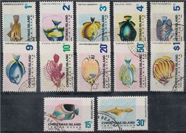 CHRISTMAS ISLAND 1968-70 Ordinary series, fish 12v us