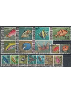 TANZANIA 1967 Serie ordinaria, Pesci 16v us