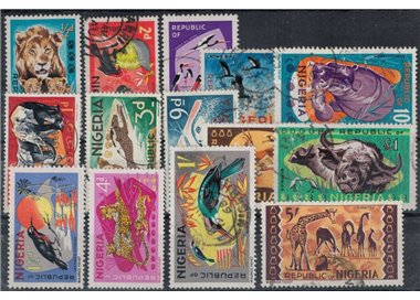 NIGERIA 1965 Ordinary series, animals 14v us