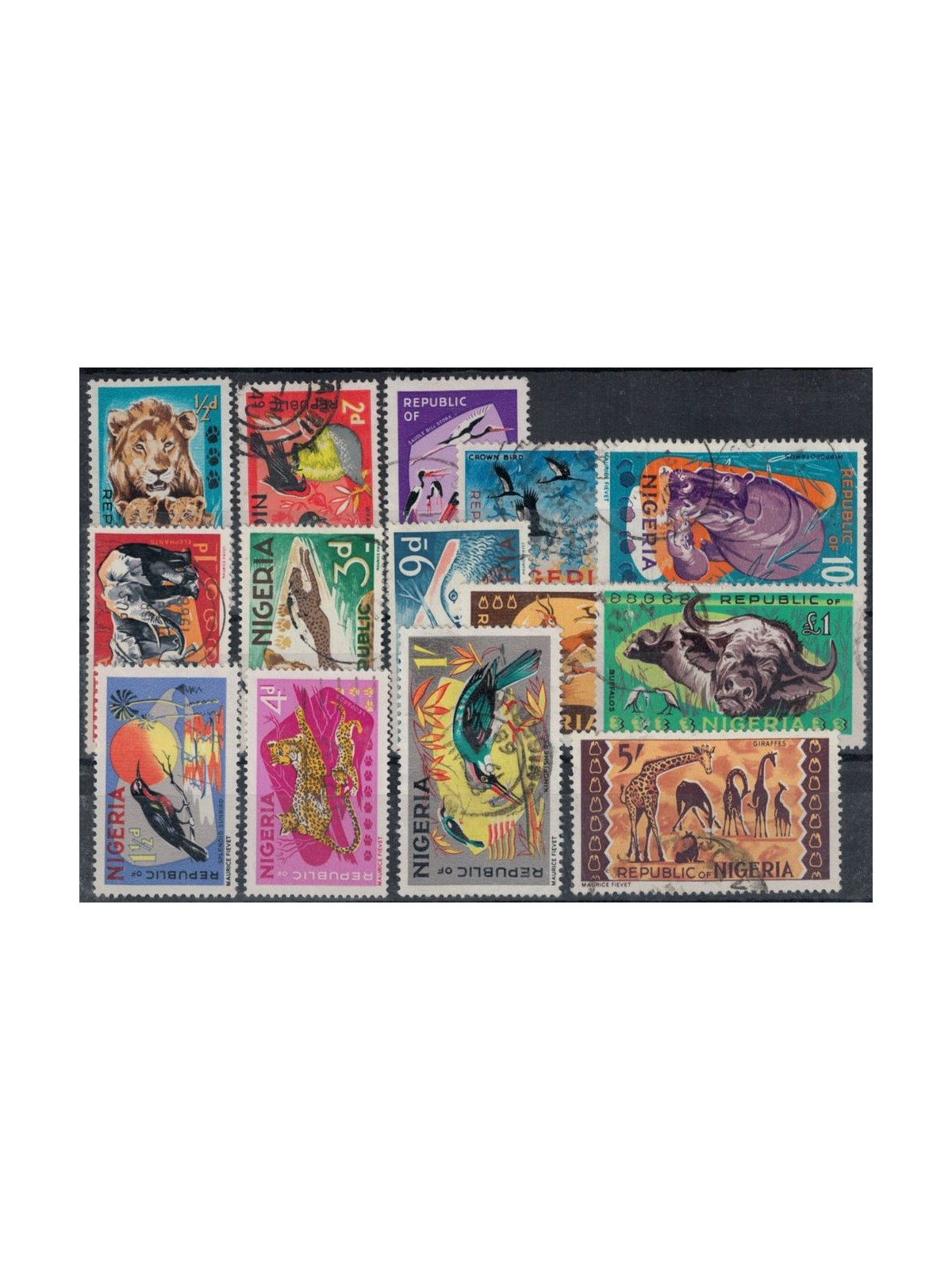 NIGERIA 1965 Ordinary series, animals 14v us