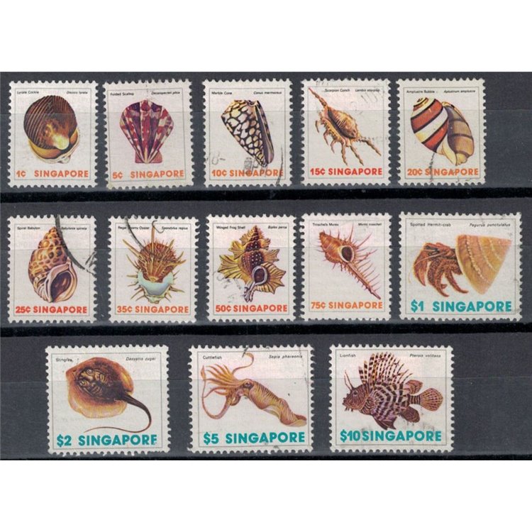 SINGAPORE 1977 Marine fauna 13v us
