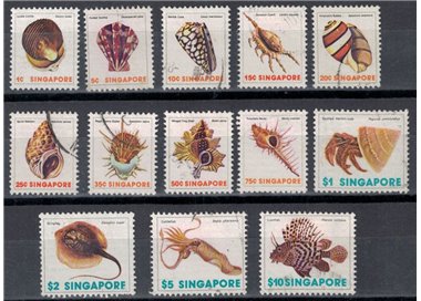 SINGAPORE 1977 Marine fauna 13v us