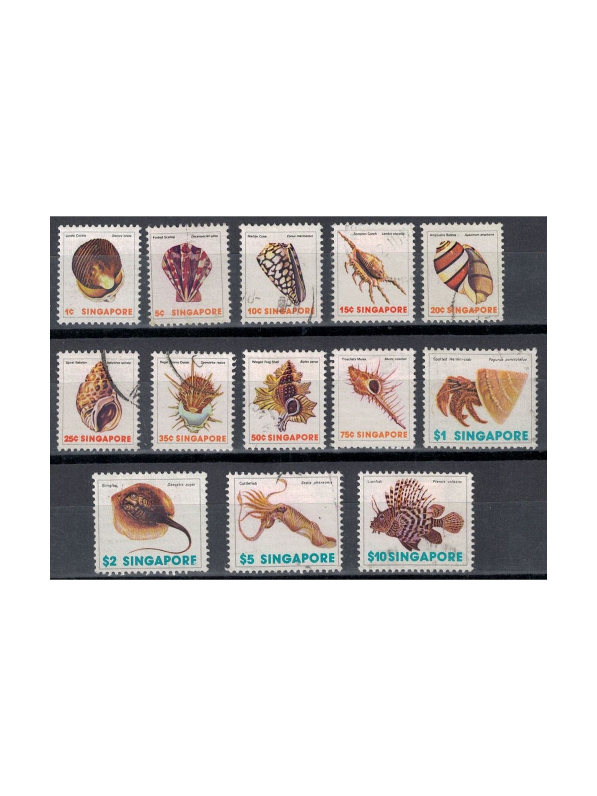 SINGAPORE 1977 Marine fauna 13v us