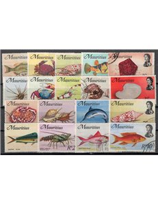MAURITIUS 1969 Fauna marina - Marine life 18v us