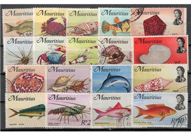 MAURITIUS 1969 Fauna marina - Marine life 18v us