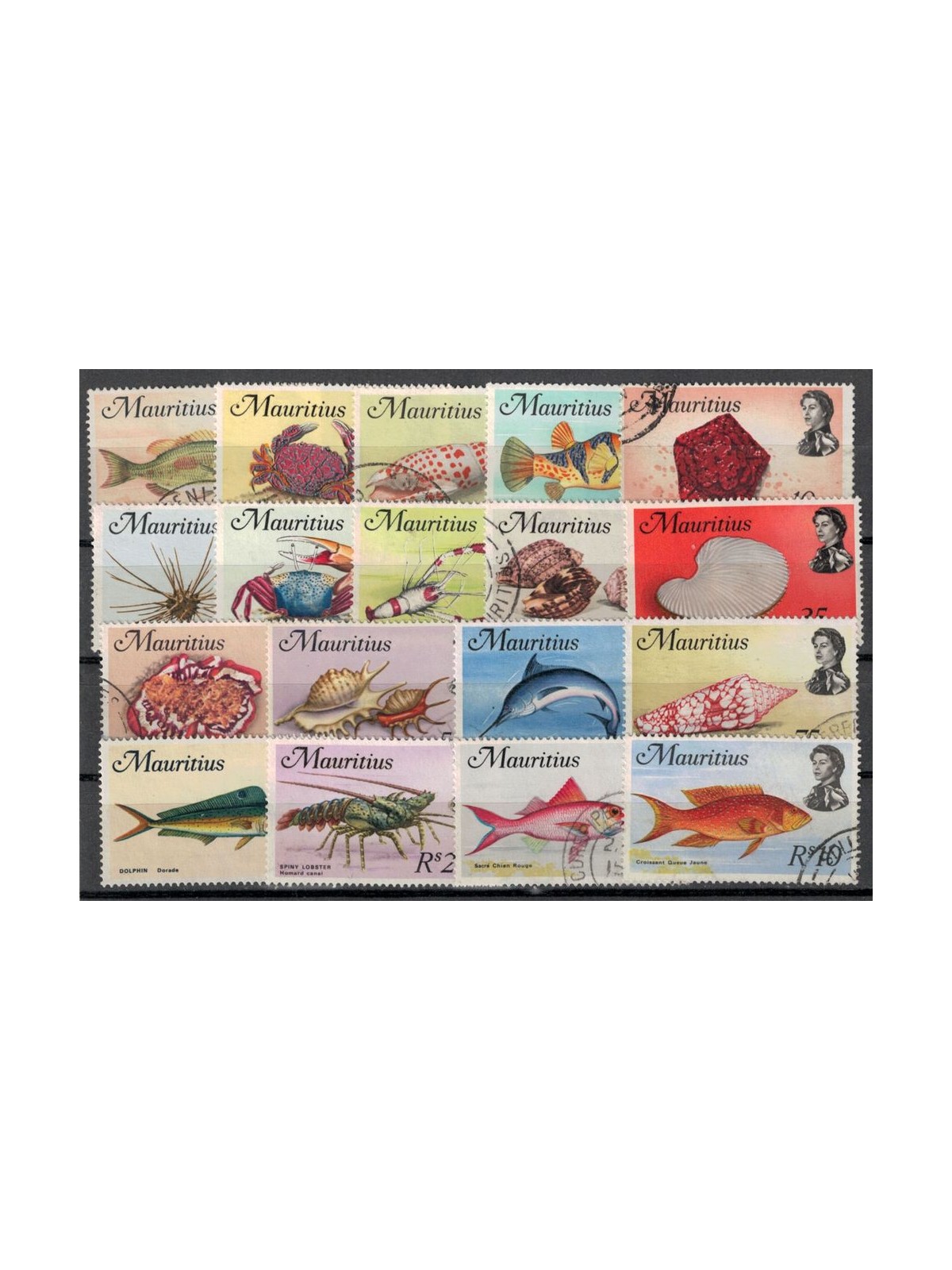 MAURITIUS 1969 Fauna marina - Marine life 18v us